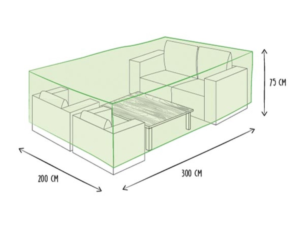 Buitenhoes Voor Tuinset, Grijs, Rechthoekig, 300 cm x 200 cm x 75 cm