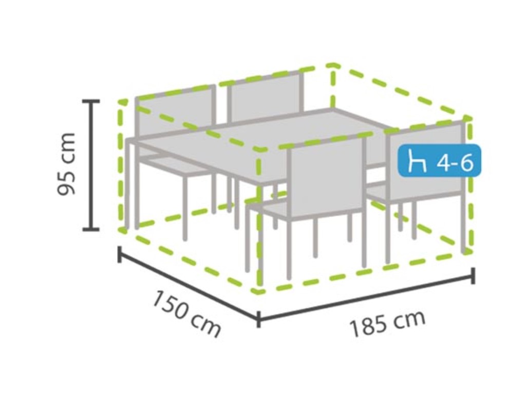 Buitenhoes Voor Tuinset, Grijs, Rechthoekig, 185 cm x 150 cm x 95 cm