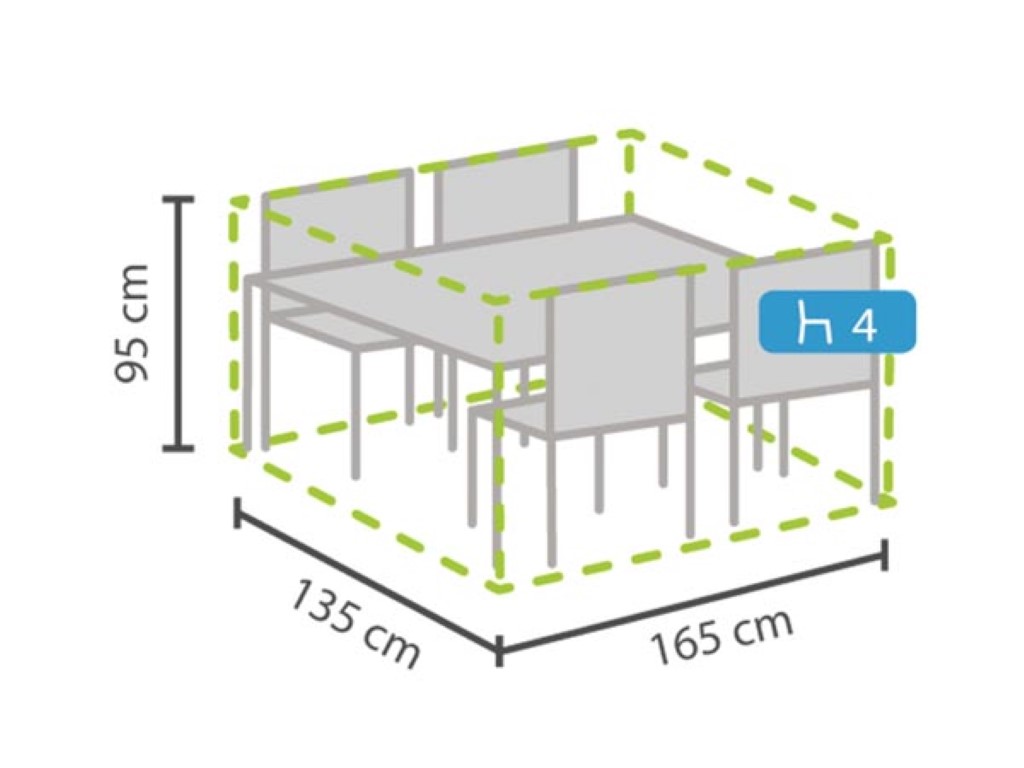 Buitenhoes Voor Tuinset, Grijs, Rechthoekig, 165 cm x 135 cm x 95 cm