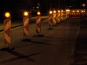Oranje led-werflamp, voor hoge zichtbaarheid op de werf of gevaarlijke zones