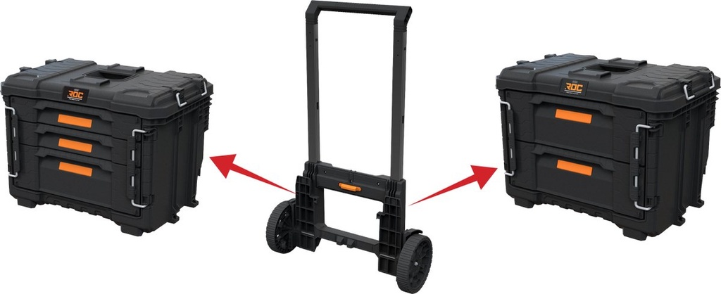 Keter Pro Gear XL Gereedschapswagen met Koffer - 3 lades - 64x47x79 cm - Zwart