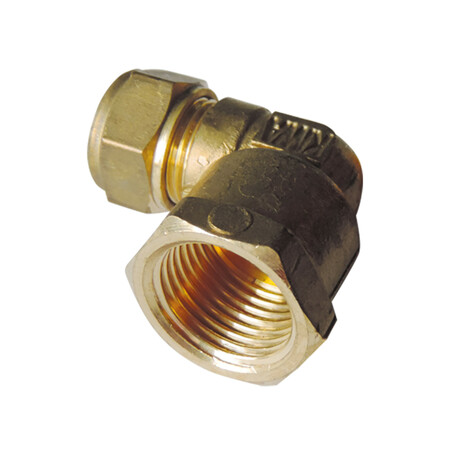 Knelfitting haakse koppeling - koper Ø12 x 1/2"F