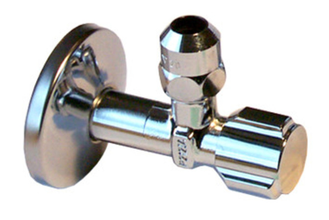 Hoekstopkraan 3/8"- Ø10 + lange moer en rozet