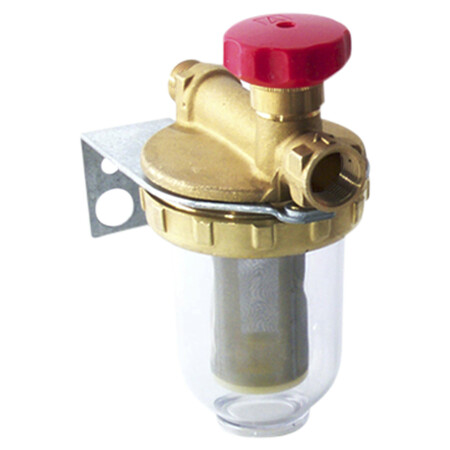[A48032] Messing mazoutfilter type 10104 3/8"ff - met afsluitkraan