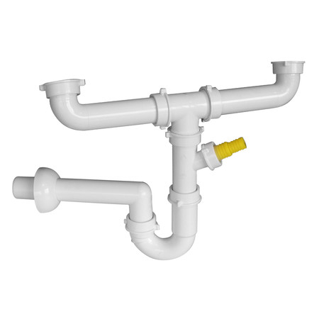 Dubbele afvoergarnituur voor spoeltafel 6/4"x Ø40