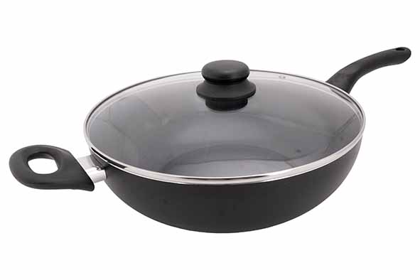 Essentials Wok Ø30cm Met Deksel Pfas Vrij - Alle Vuren Incl. Inductie