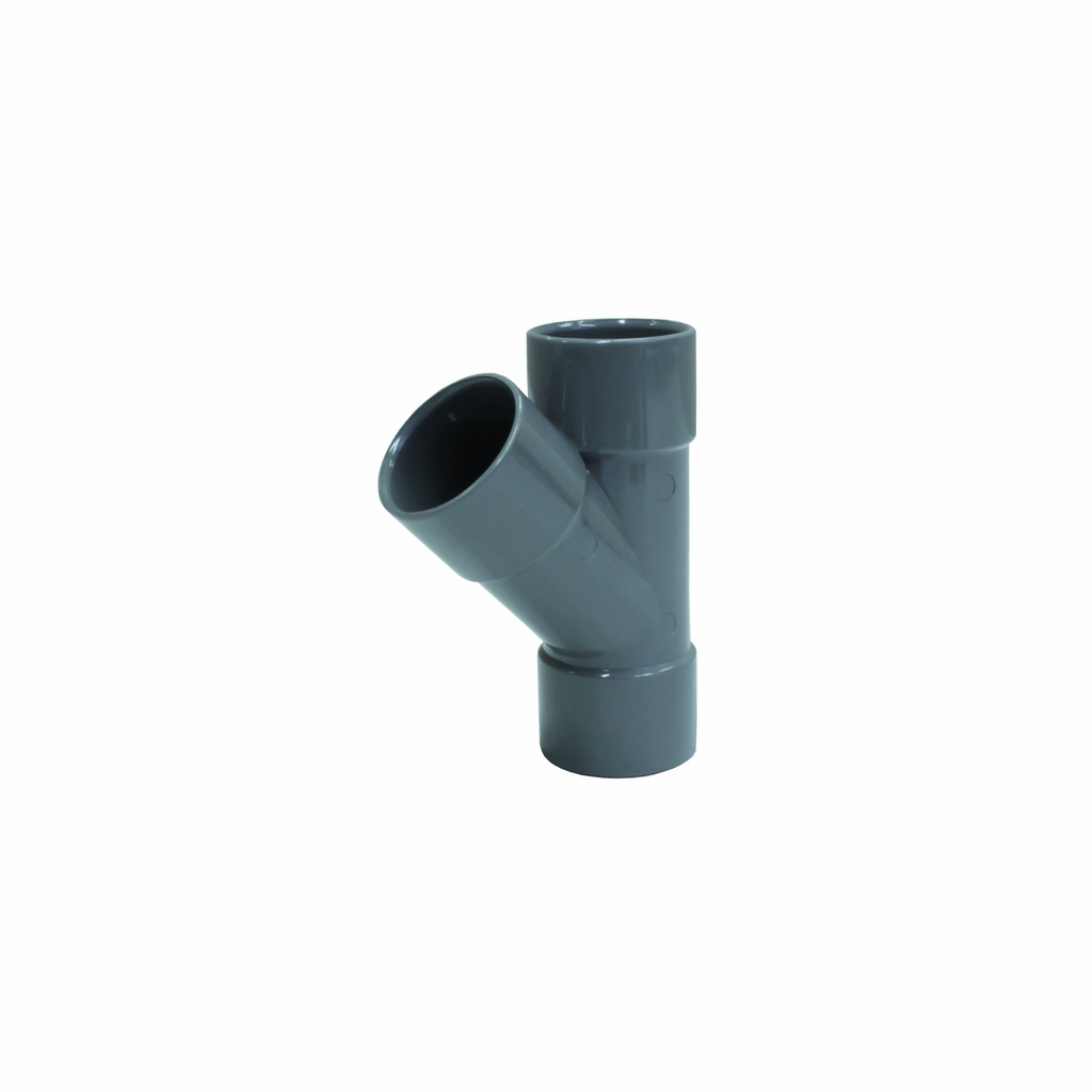 Sanitair T-stuk Grijs Ø90mm - 45° F/F