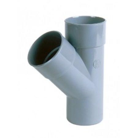 Sanitair T-stuk Grijs Ø75mm - 45° M/F