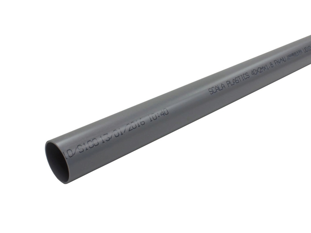 Sanitaire Buis FN Ø40mm - 1,8mm Grijs 2M