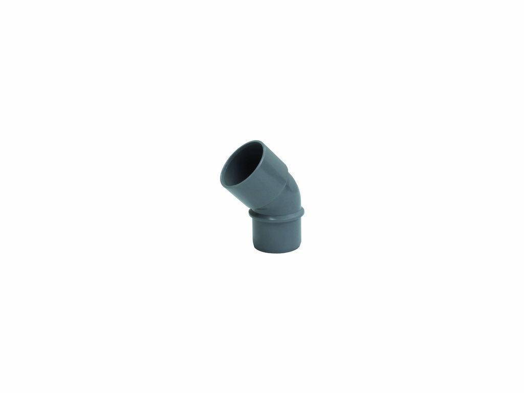 Sanitaire Bocht Grijs Ø90mm - 45° M/F