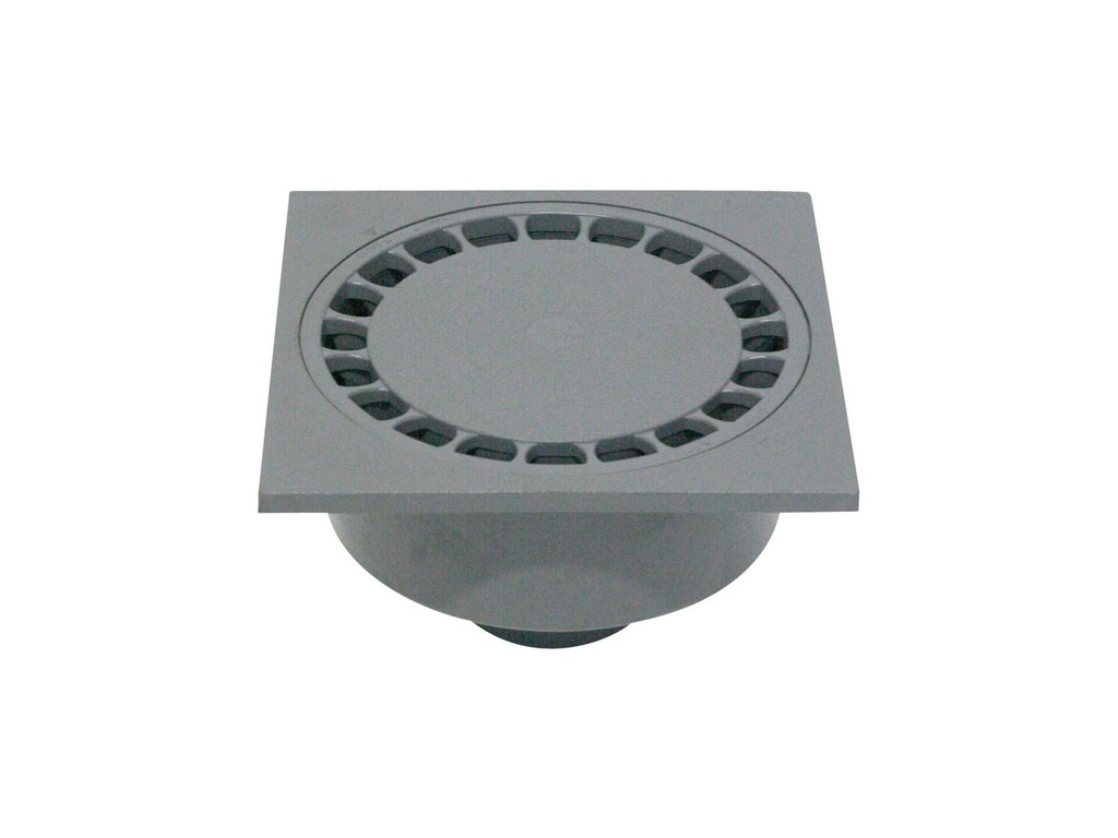 KLOKROOSTER PVC 150X150MM -Ø50 DONKERGRIJS