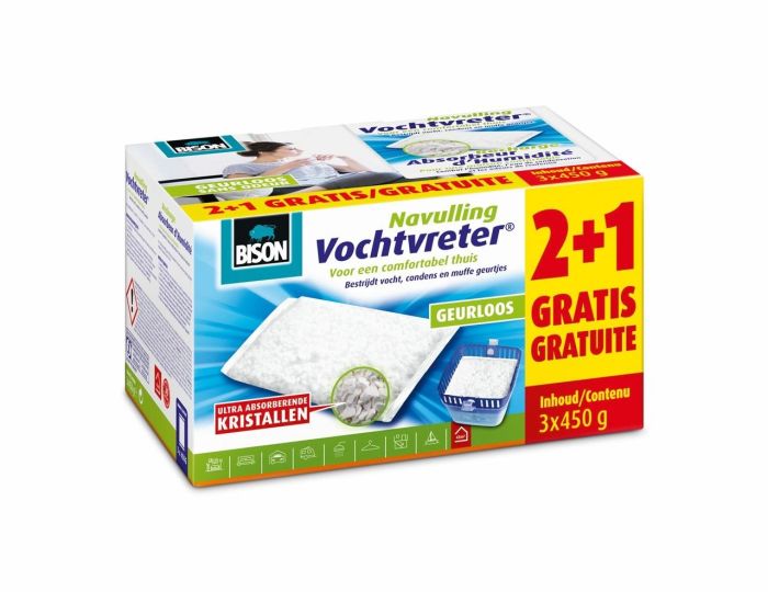 BISON VOCHTVRETER NAVULLING 450GR 3-PACK