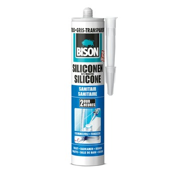 BISON SILICON SANITAIR GRIJS-TRANSPARANT 300ML