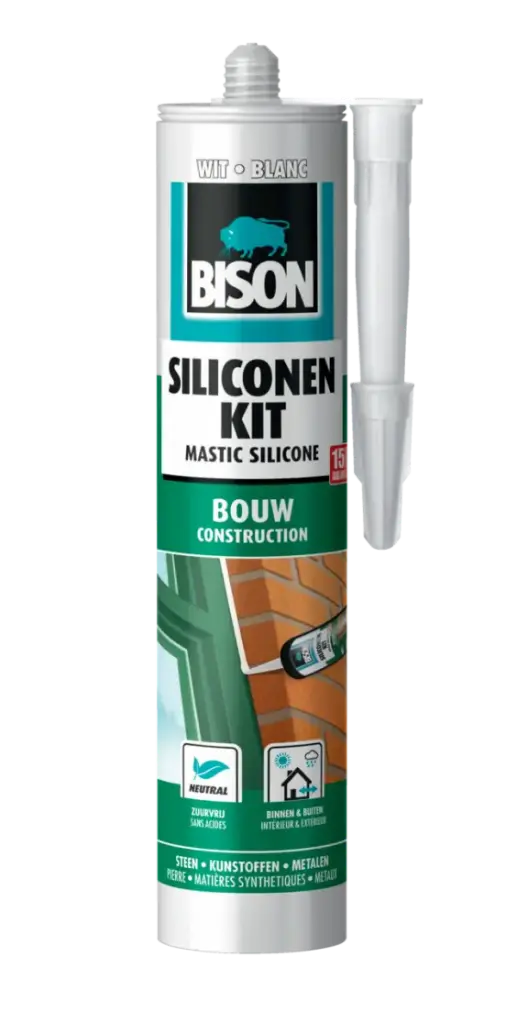 BISON SILICON BOUW.WIT 310ML '