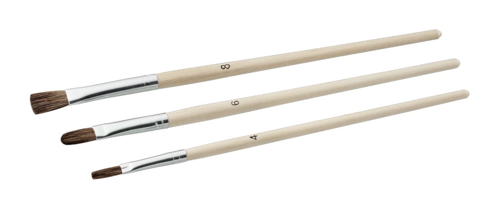 RETOUCHEERPENSELEN SET 3ST 4/6/8 PONY HAAR