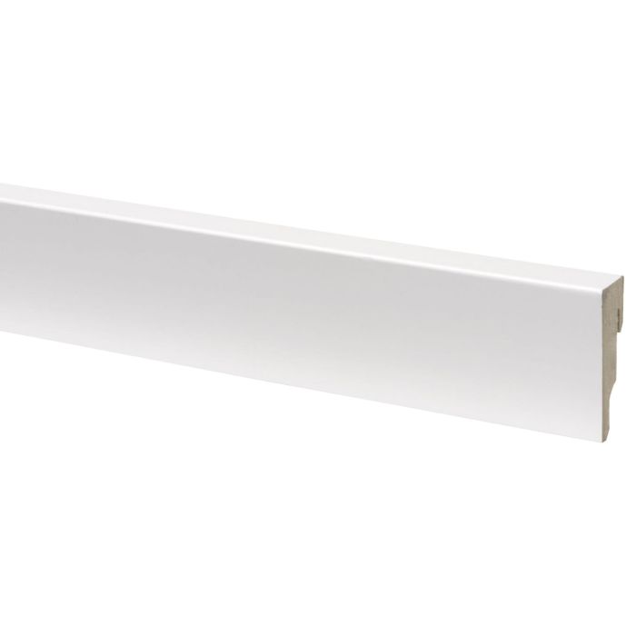 [65060] CanDo Muurplint Cubic - Helder Wit - MDF - Folie - 240cm - 19x58mm