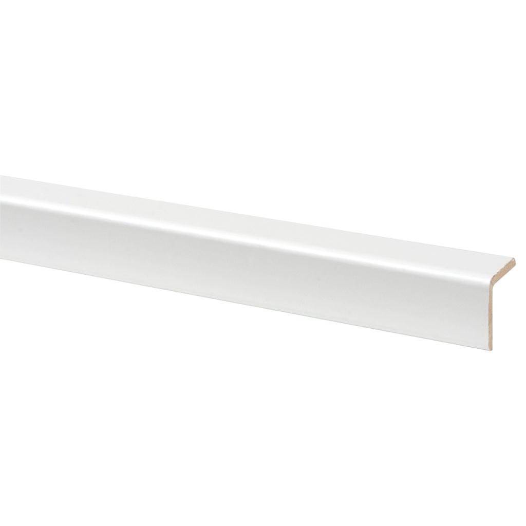 [09240] Hoeklat MDF Wit Folie 33x33 mm 260 cm