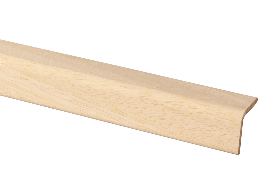 Hoeklat Hardhout Wit 27x27mm 270cm