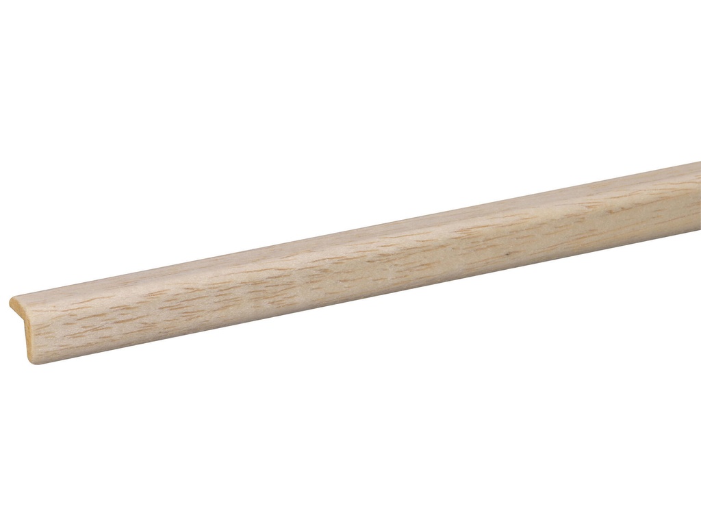 Hoeklat Hardhout Wit 14x14mm 270cm
