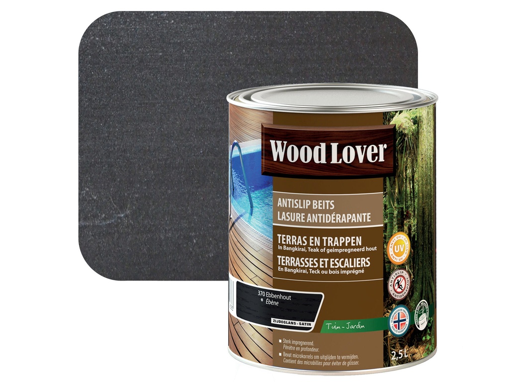 WOODLOVER ANTISLIP BEITS 370 EBBENHOUT 2,5 LITER