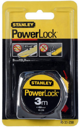 STANLEY ROLBANDMAAT "POWERLOCK" 3M - 12,7MM