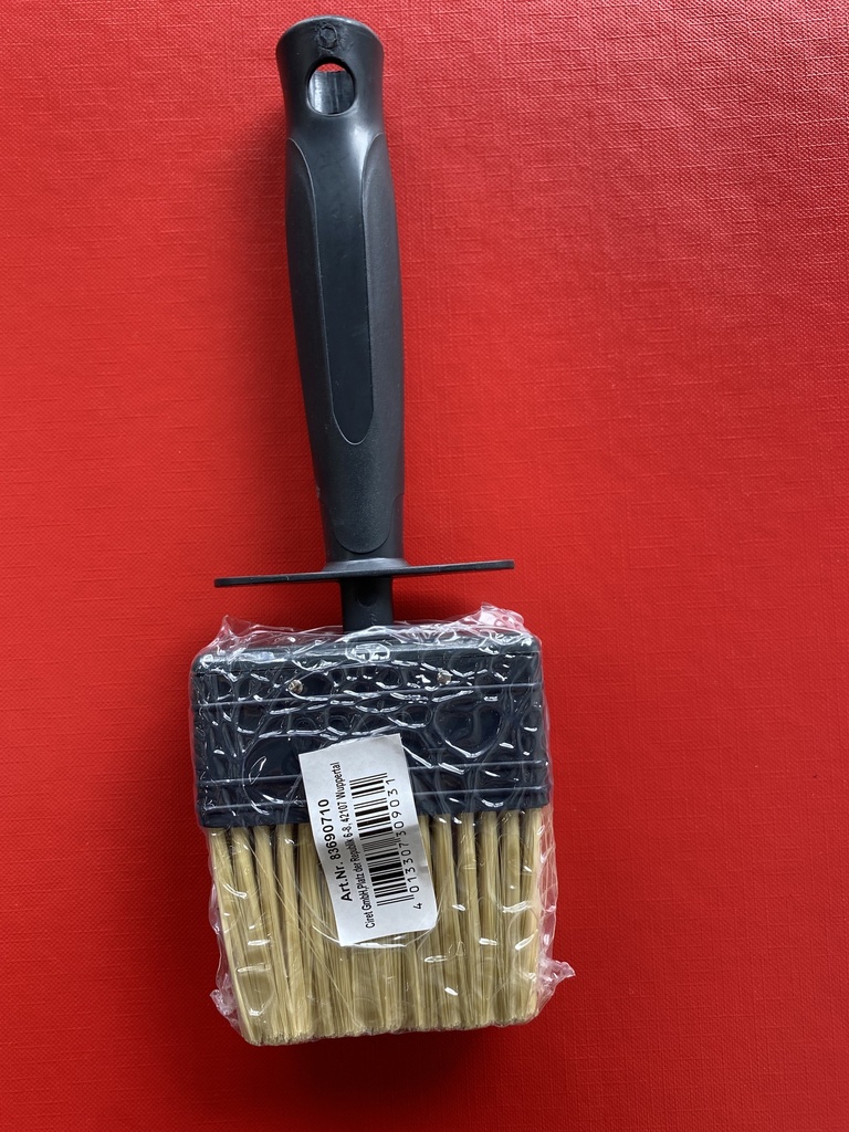 BLOKBORSTEL  70x30 MM - WIT HAAR - PLASTIC