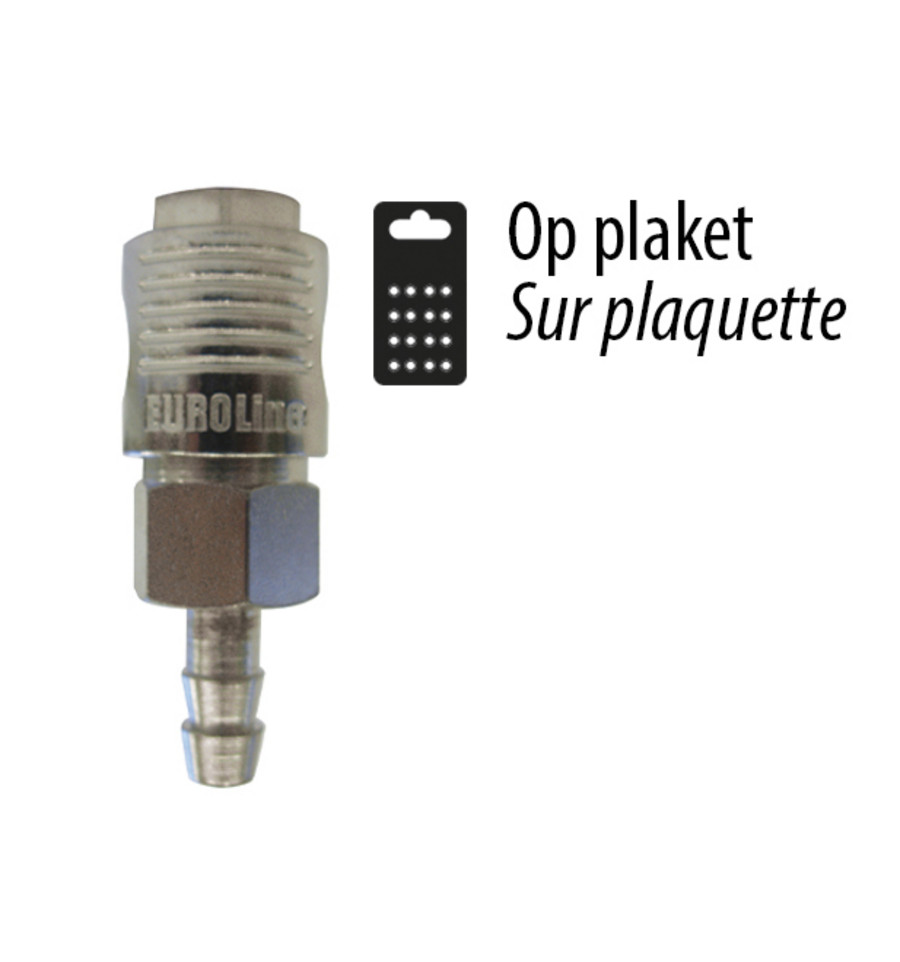 Snelkoppeling Universeel + Slangdrager Ø8mm