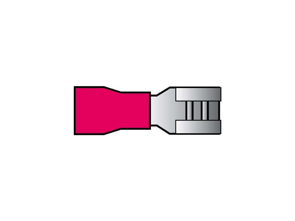 Carpoint Vlakstekerhuls 741 Rood 4.8x0.5mm 10 Stuks