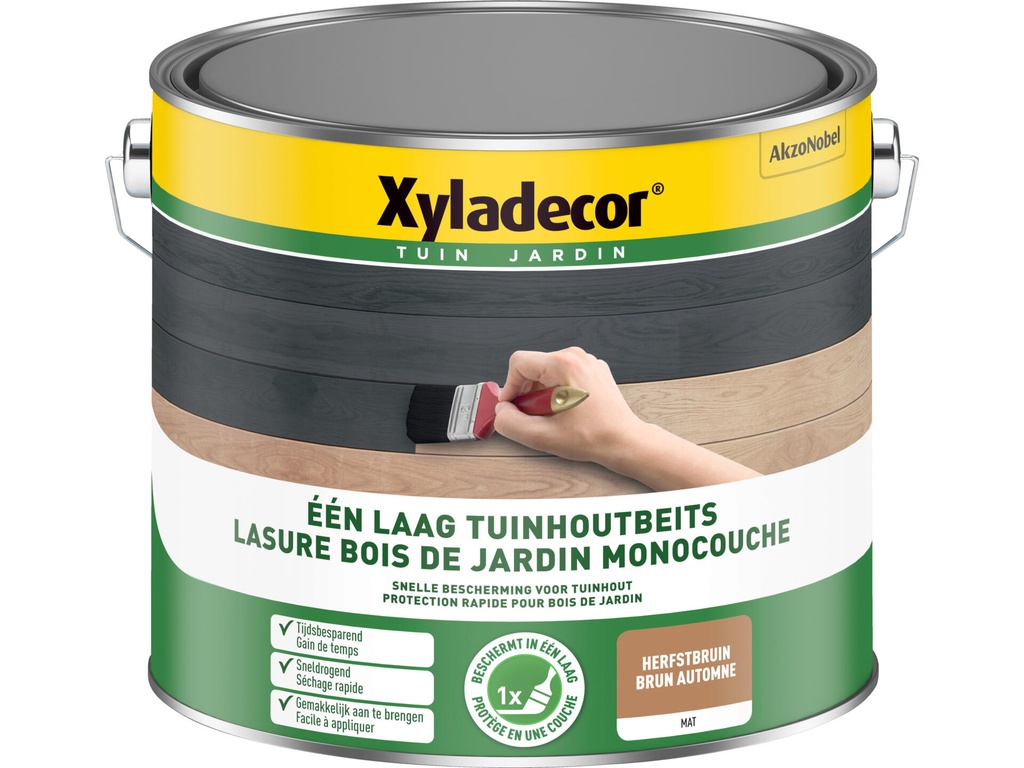 Xyladecor Een laag Tuinhoutbeits Herfstbruin 2.5L 