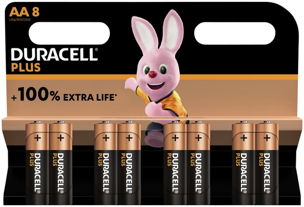 DURACELL AA 100% 8-PACK