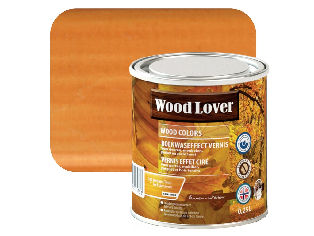 WOODLOVER WOOD COLORS 185 JAVAANS TEAK 0,25L