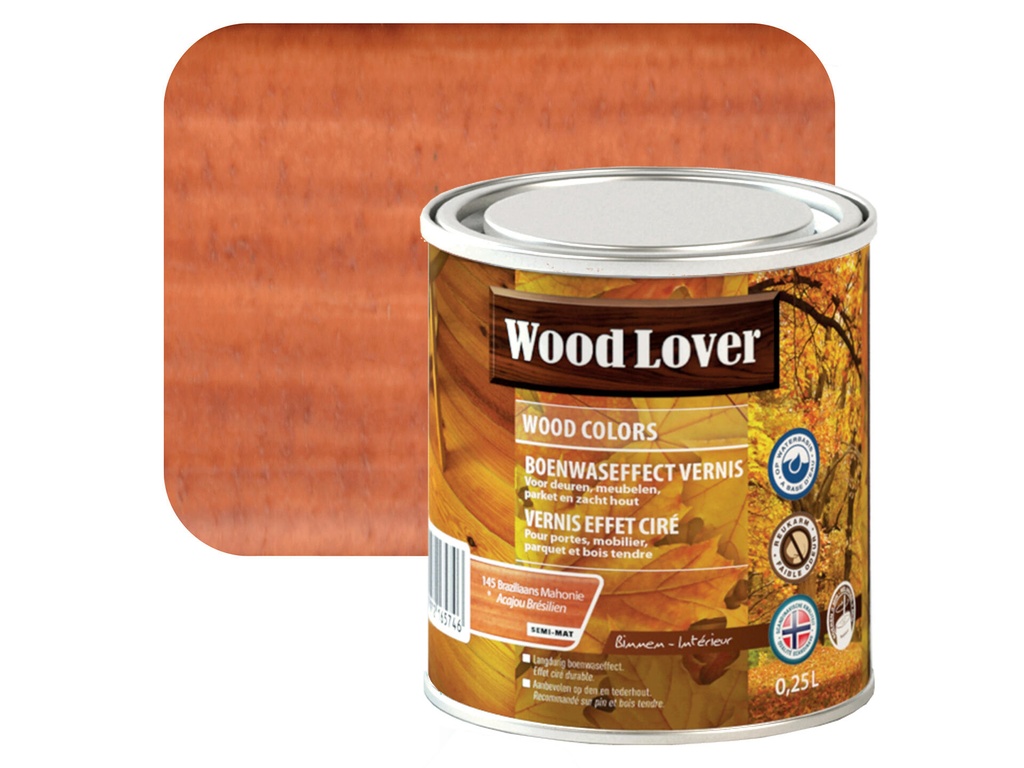 WOODLOVER WOOD COLORS 145  BRAZ. MAHONIE 0,25L