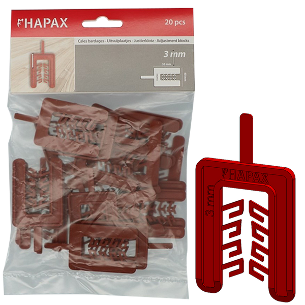 HAPAX uitvulplaatjes 3x40,00x55 /20st