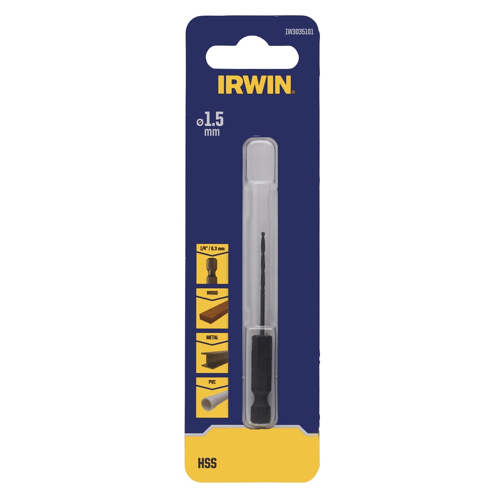 IRWIN HSS metaalboor HEX Ø1,5mm