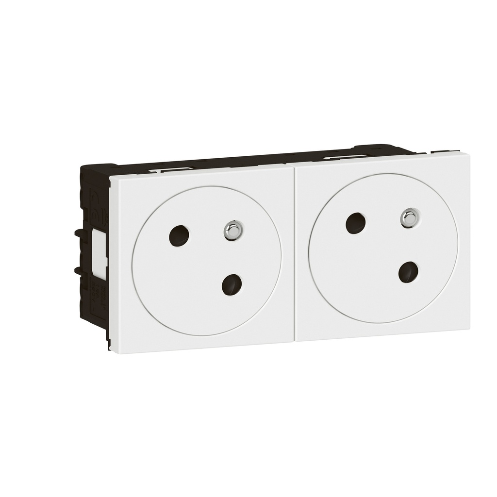 Legrand Dubbel 2-polig Stopcontact met Aarding Mosaic