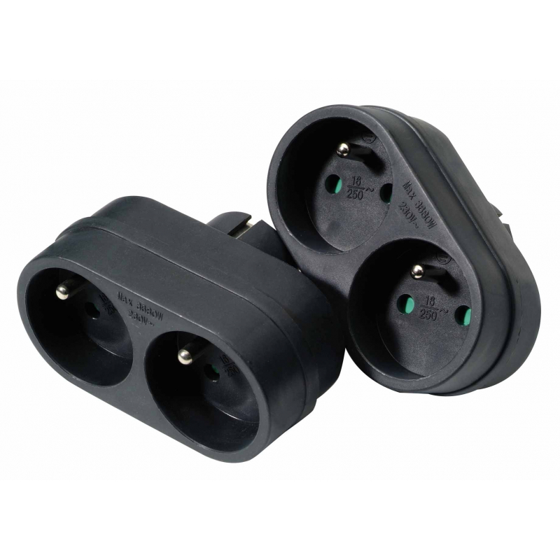 Profile Set 2x Domino 2-voudig 16A Zwart