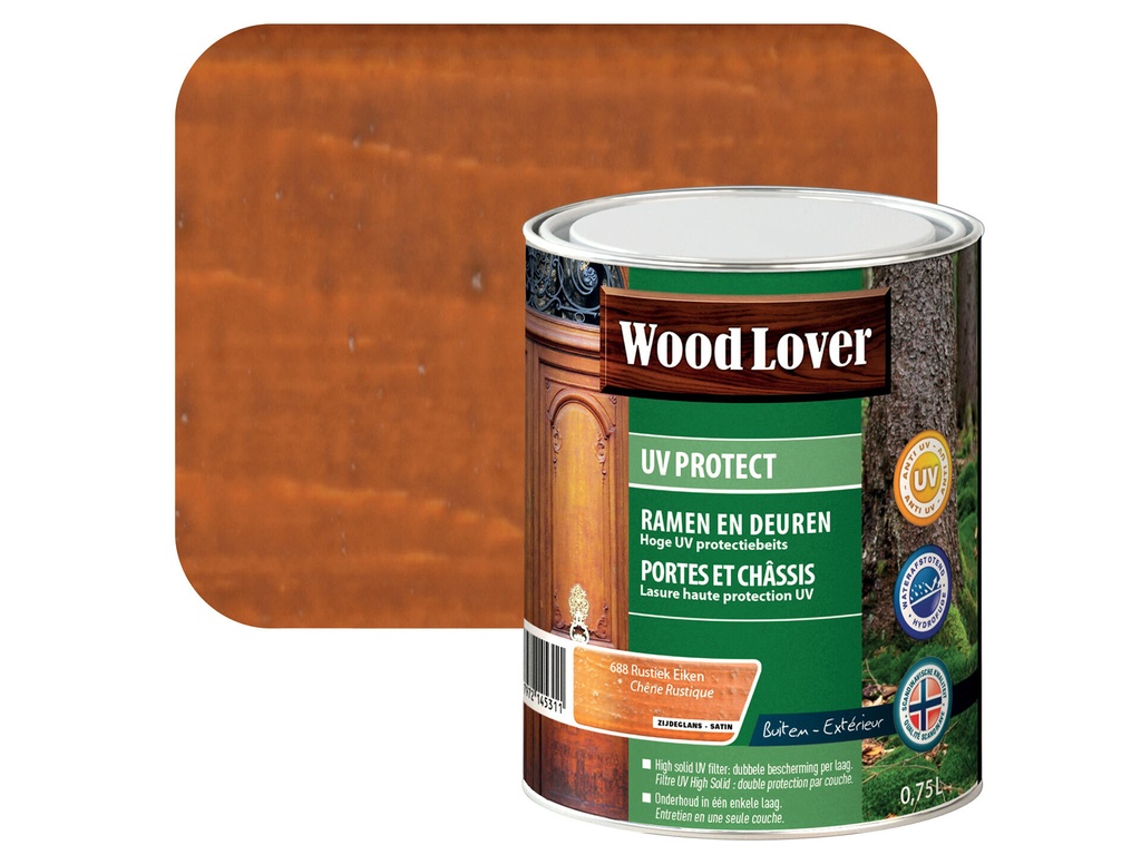 WOODLOVER UV PROTECT 688 RUSTIEK EIKEN 0,75 LITER