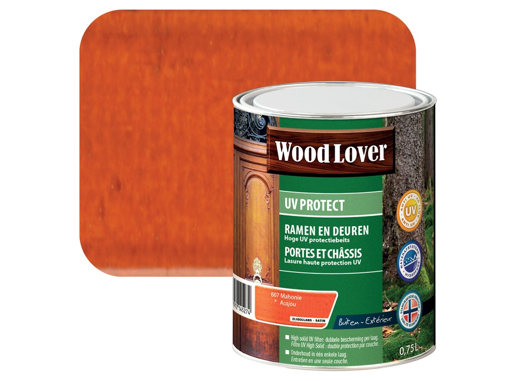 WOODLOVER UV PROTECT 607 MAHONIE 0,75 LITER