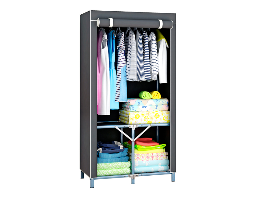 KLEDINGKAST ALU-CANV 80X46X155