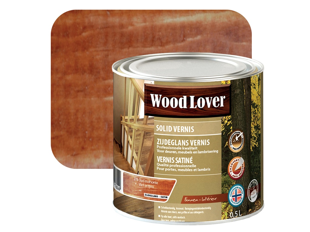 WOODLOVER SOLID VERNIS 278 OUD MAHONIE 0,5L