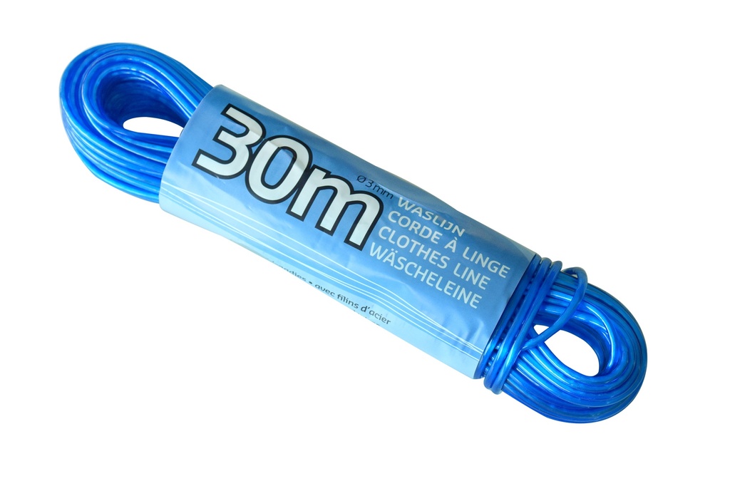 BOBRUSH WASLIJN MET STAAL 30M