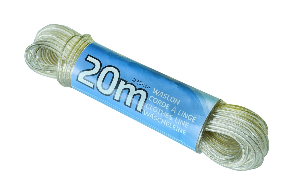 BOBRUSH WASLIJN MET STAAL 20M