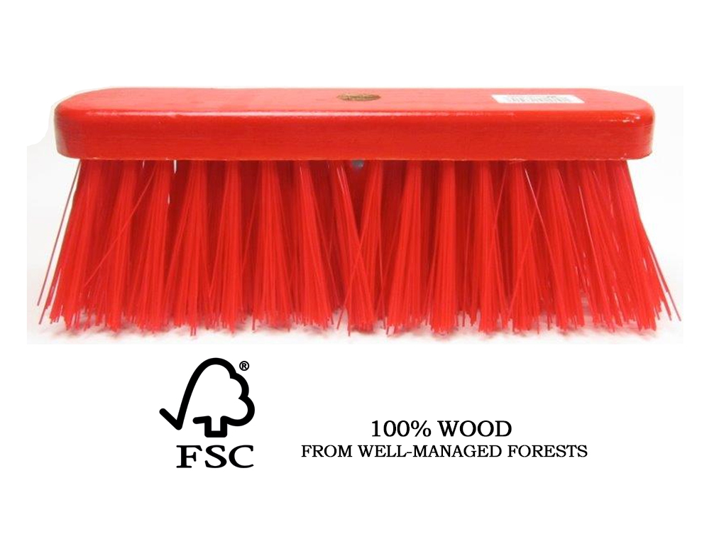 STRAATBEZEM PVC KORT rood 30 cm plat