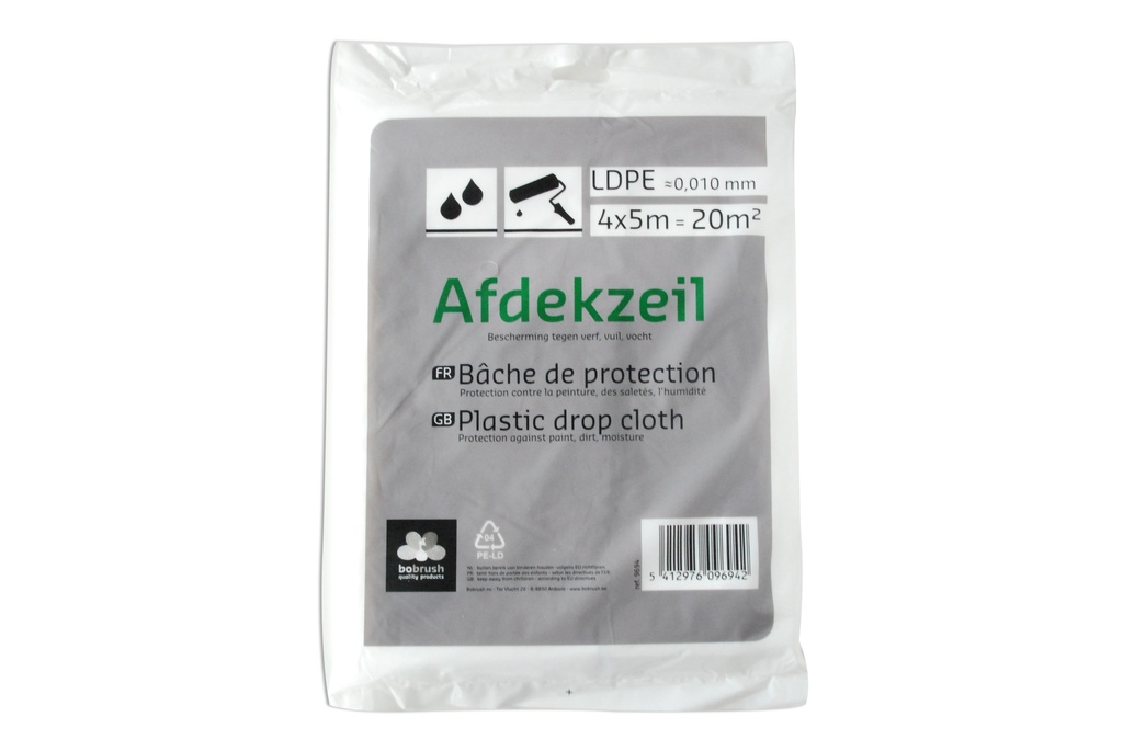 BOBRUSH AFDEKFOLIE 4X5M 0,010MM