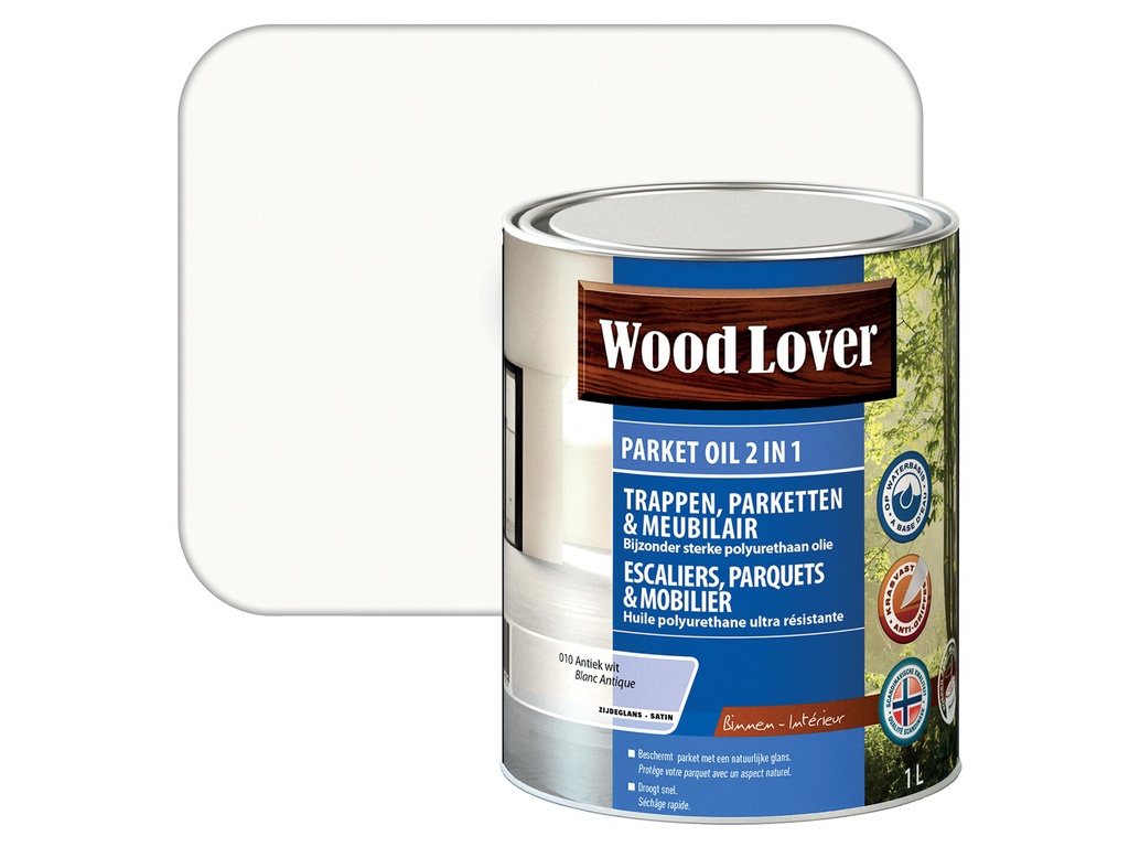 WOODLOVER PARKET OIL 2IN1 010 ANTIEK WIT 0,75 LITER