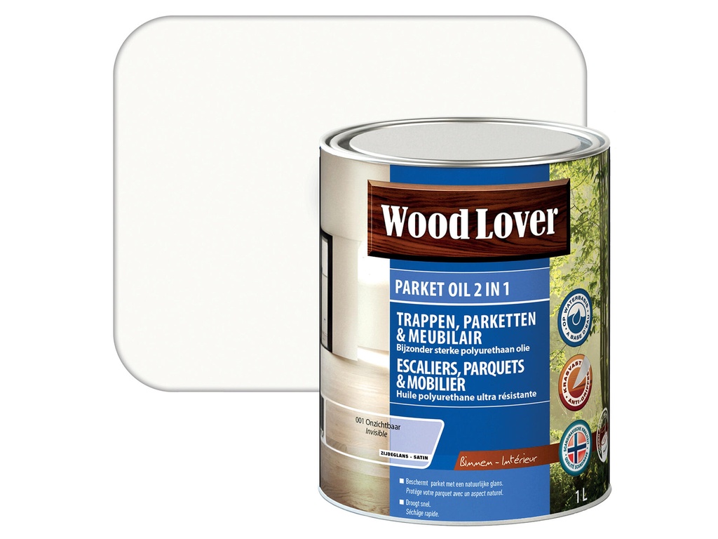 WOODLOVER PARKET OIL 2IN1 001 KLEURLOOS 0,75 LITER