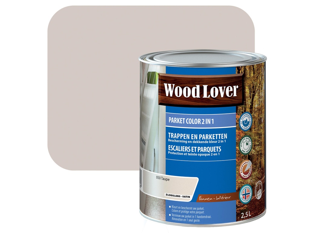 WOODLOVER PARKET COLOR 2IN1 050 TAUPE 2,5 LITER