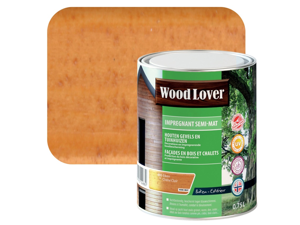 WOODLOVER IMPREGN. SEMI-MAT 693 EIKEN 0,75 LITER