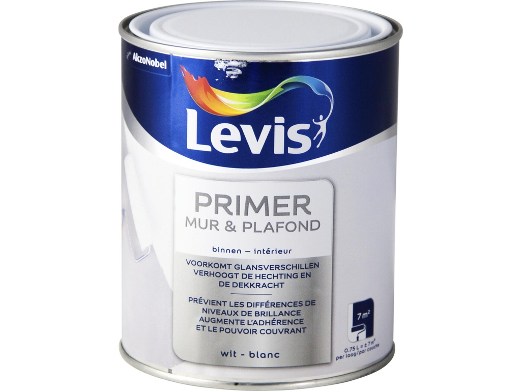 Levis Primer Muur & Plafond wit 0,75l