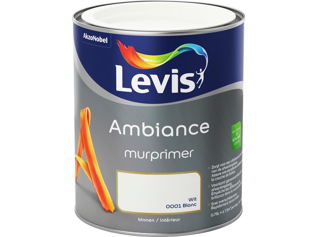 Levis Ambiance Primer Muur 0,75l Wit